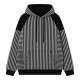 Black & Gray Striped Raglan Sleeve Hoodie