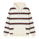 Cream & Brown Striped Hoodie with Plain Pocket