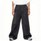 Black & Gray Striped Paneled Wide-Leg Pants