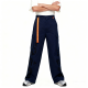 Navy Blue Cargo Pants with Orange Strap & Geometric Print